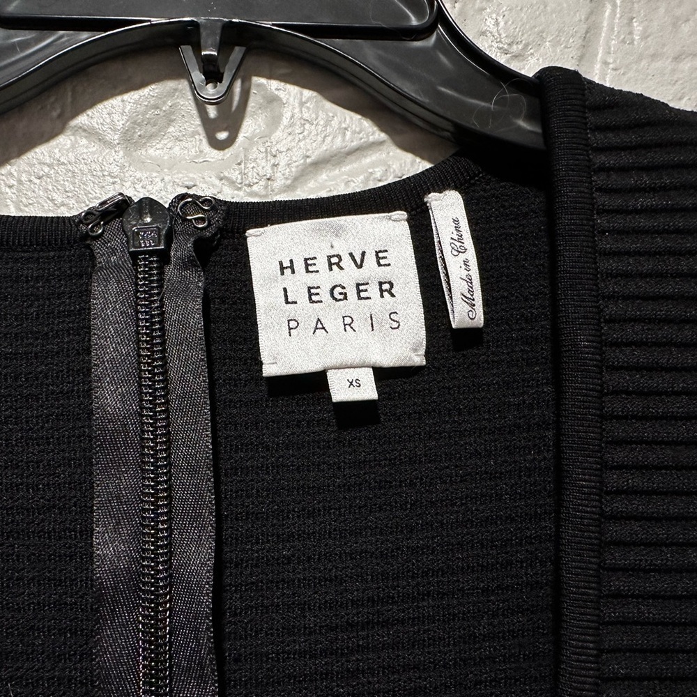 New HERVE LEGER Ribbed-knit Mini Dress Size XS - Picture 6 of 13
